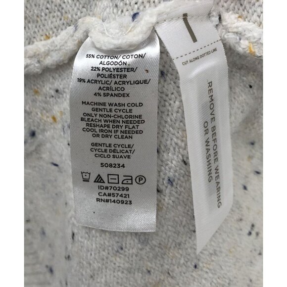 NWT Loft Open Front Duster Sweater Vest Women's XS-S White Speckled Pockets - Picture 5 of 7